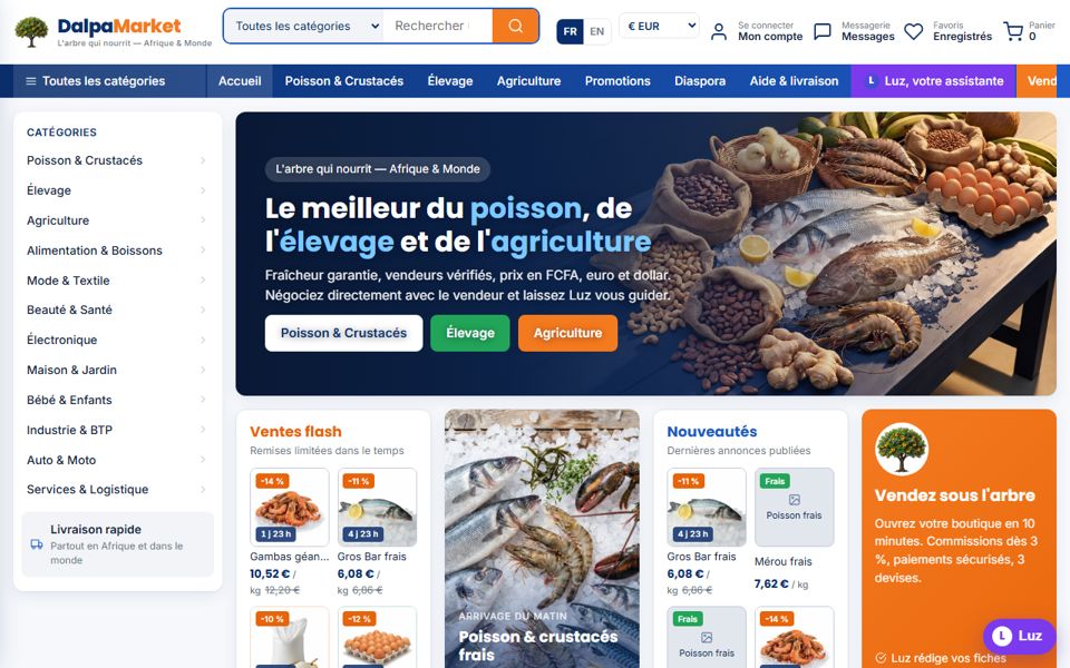 Capture d'écran — Découvrir DalpaMarket